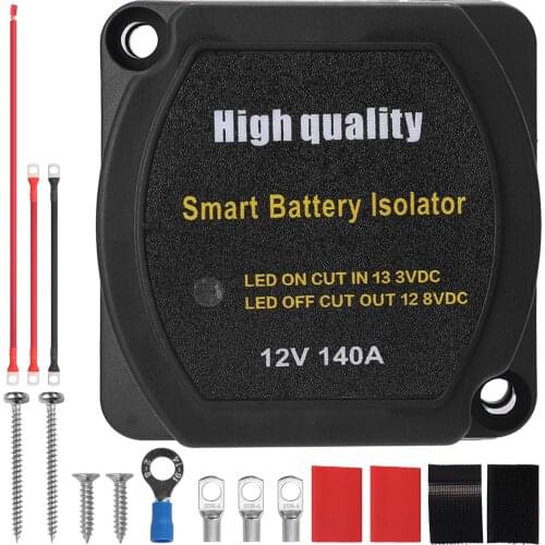 12 V 140A Voltage Sensitive Relay Intelligent Battery Isolator Recharging 2 Battery for Car SUV Ships