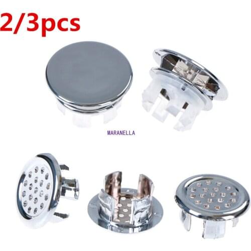 2/3pcs Basin Sink Round Overflow Cover Ring Insert Replacement Tidy Chrome Trim Bathroom Accessories
