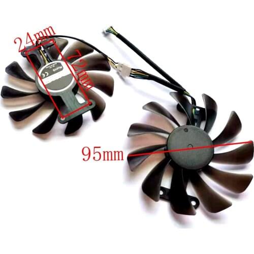 2pcs/lot 95mm 4pin 42x42x42mm For Zotac GeForce GTX1070 Ti GTX1080Ti AMP Edition Graphics Card Fan