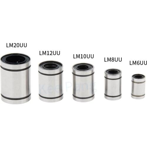 2pcs/lot Linear Ball anet a6 a8 Bearings LM6LUU LM8LUU LM10LUU lm12luu 6mm 8mm 10 Part Bush Bushing 3D Printers Parts Aluminum