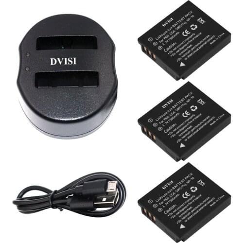 3pcs CGA-S005 CGA S005 CGAS005 Battery with USB Dual Charger for PANASONIC DMW-BCC12 DMC-FX8 FX9 FX10 FX12 FX50 FX150 LX1 LX2