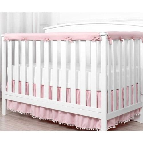 3 Pcs/Set Baby Crib Rail Cover Newborn Cot Bed Bumper Breathable Protector Padded Infants Safe Teething Guard Wrap