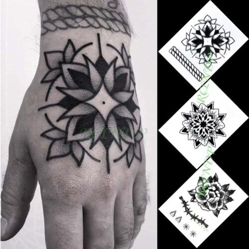 Waterproof Temporary Tattoo Sticker vanilla pattern art Tattoo Stickers In Hand Flash Tattoo Fake Tattoo for Men Women Girl 3pcs