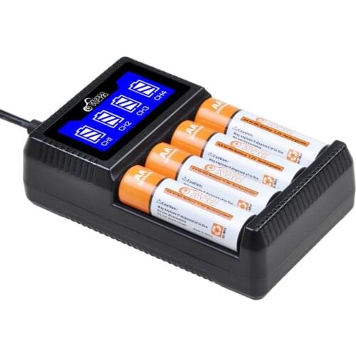 AA AAA Rechargeable Battery + LCD Display Charger for AA AAA Calculator, MP3 Player, Flashlights