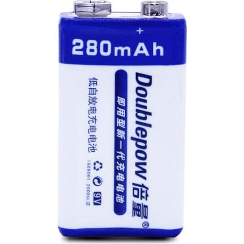 New 9V 280mAh 6F22 Rechargeable NiMH Battery Replacement Bateria for Wireless Microphone Multimeter Toy Interphone Batteries