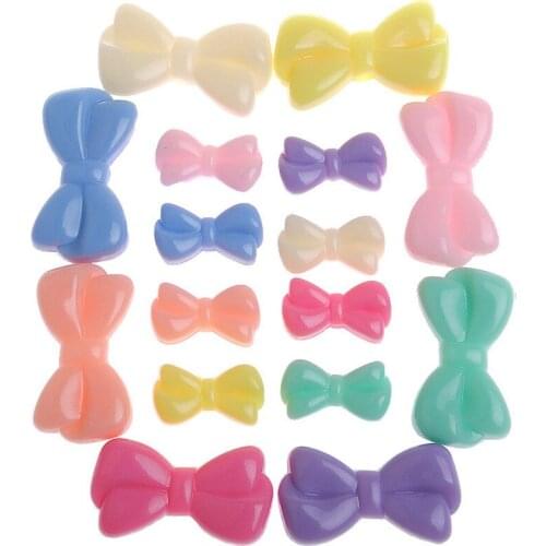 Ribbon Knot Bow Acrylic Pastel Colors Beads Ornament Accessories Plastic jewelry Bracelet Necklace Kids Ornament Beading Bow