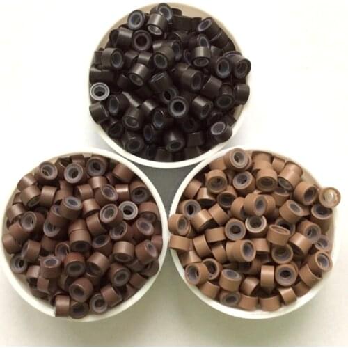 HARMONY 50,000 pcs 4.5*2.5*2.5mm Aluminium Micro Ring Silicone Rings Lined Beads for I tip & Micro Ring Hair Extension 8 Colors