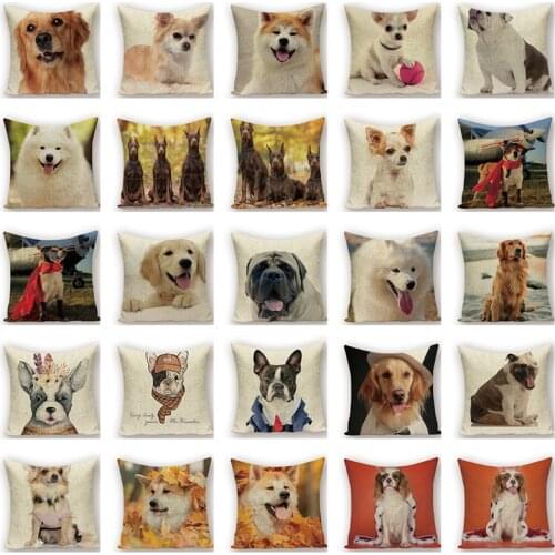 Doberman Decorative Cushion Covers Samoyed Cushions Cover Sofa Animal Dog Throw Pillows Pitbull Home Decoration Pillow Covers
