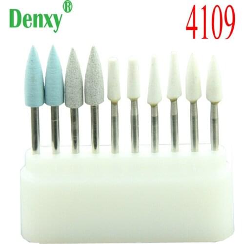 Denxy #4109 Dental Diamond Burs New Dental Diamond Burs Set Abutment Polishing Kit composite finish and polish FG Orthodontic