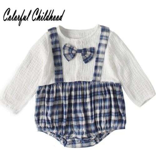 Handsome boys romper autumn breathable cotton long sleeve jumpsuit for newborn baby girls overalls children pajamas