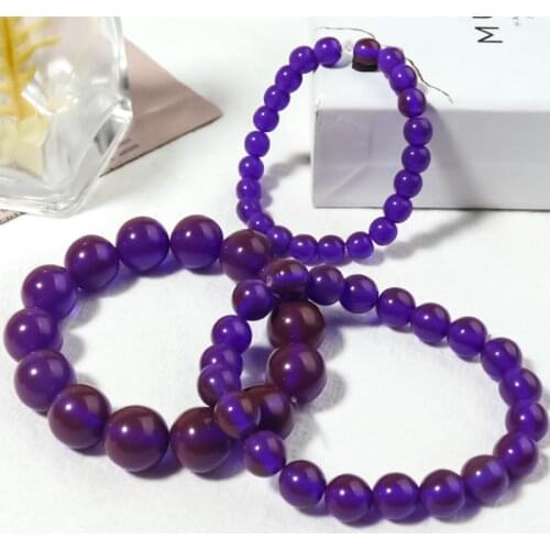 20-50Pcs/Lot 6mm-18mm Resin Round Ball Beads Purple Color For DIY Necklace Bracelets Jewelry Making Accessories