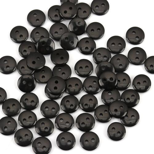 55 PCs Resin Sewing Buttons For Crafts Scrapbooking 2 Holes Round Black Buttons For DIY Kids Clothing Wholesale