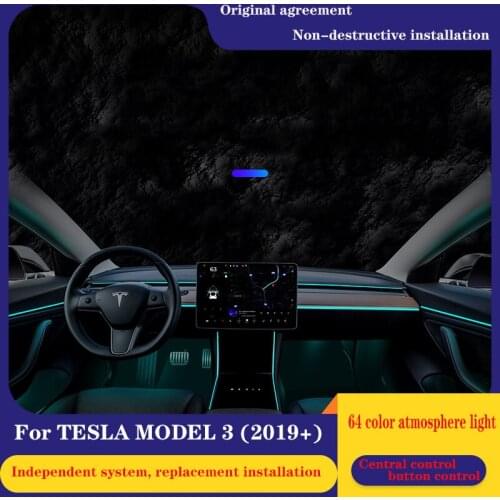64 Color Ambient light lamp For tesla model 3 2019 2020 atmosphere light Atmosphere Advanced Light Decoration lamp
