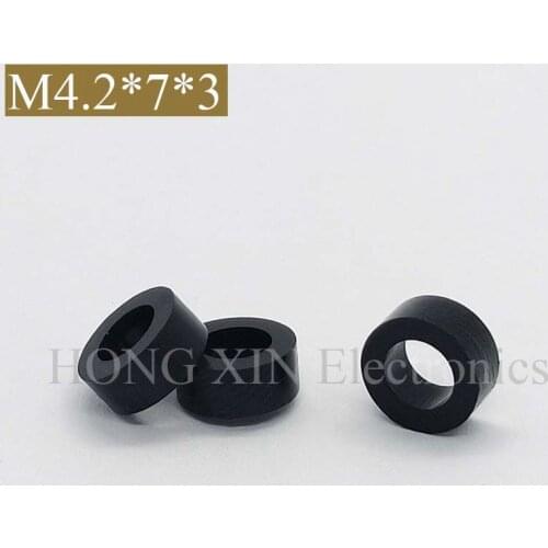 【M4.2*7*3】Black ABS Rround spacer standoff Nylon Non-Threaded Spacer Round Hollow Standoff Washer