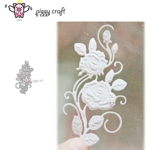 Piggy Craft metal cutting dies cut die mold Rose flower strips Scrapbook paper craft knife mould blade punch stencils dies