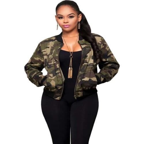 Fashion Camouflage Jacket Women Bomber Thin Jacket Coat Females Overcoat Air Foce Tops Casual Full Zipper Outerwear