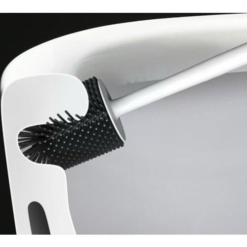 Silicone TPR Toilet Brush And Holder Quick Drain Cleaning Tools Brush WC Sets Bathroom For Toilet Household Accessories U5S8