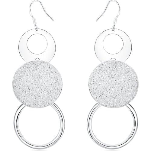 New 925 Sterling Silver Earrings Disc Earrings For Women Fashion Jewelry Wedding Gifts