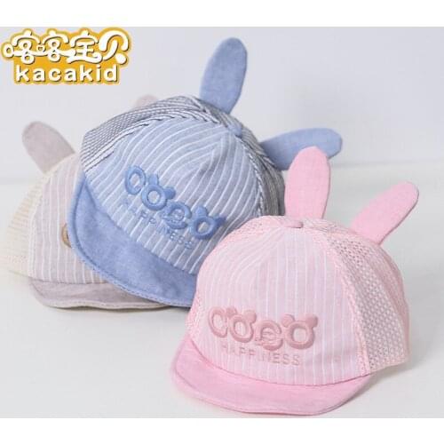 KACAKID Official Store Unisex Cartoon Baby Summer Sunhat Cute Ears Pattern Boys Girls Baby Summer Sunhat ka2074
