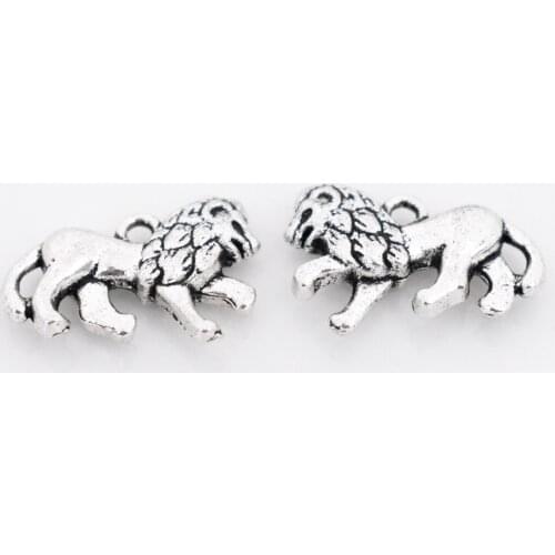 10pcs 22x15x4.5mm Antique Silver Plated Lion Charm Pendant DIY Handmade Necklace bracelet Jewelry Accessories