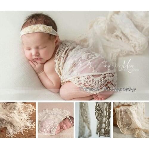 Coconut newbornPhotography props Embroidered lace sling yarn baby and children baby photo wrap cloth towel