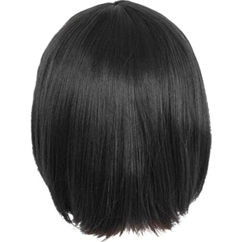 Silky Fashion Women Short Black Bob Wig Human Hair Full Wigs Natural