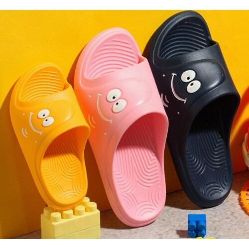 Kids Cute Smile Shower Slippers Indoor Girls Boys Bathroom Non-Slip Sandals Slippers Fashion Soft EVA Floor Flip Flops Women Men