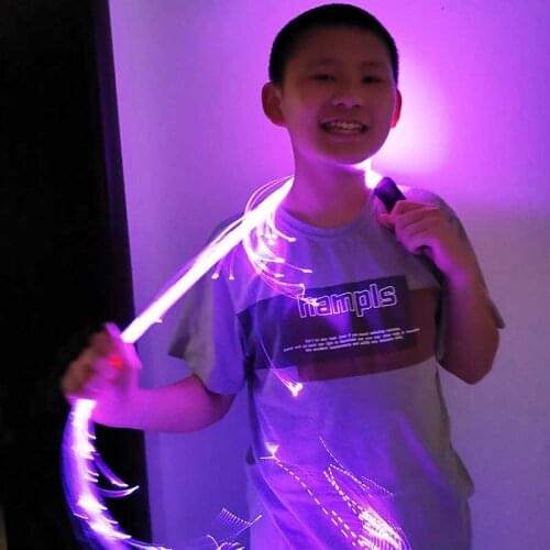 LED Fiber Optic Whip Dance Space Whip 360° Swivel Battery Power Super Bright Light Up Whip for Party Dancing Music Show Festival