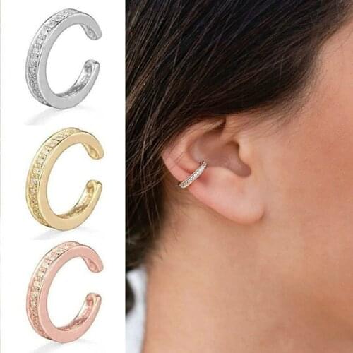Trend Minimalist Non Pierced CZ Conch Ear Cuff Silver 1Pc Rose Gold