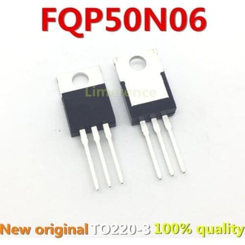 100% nuevo 50 unids/lote original MOSFET FQP50N06 50N06 50A60V TO-220 Transistor