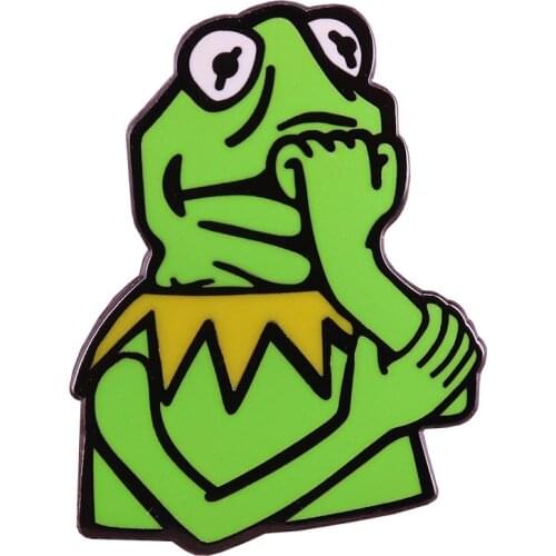 Anxious Kermit Brooch Encapsulates That Mood A Great Gift for Fans of the Muppets TV Show
