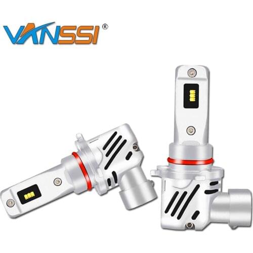 VANSSI HB3 9005 LED Headlight Bulbs 12000LM Per Set 6500K Xenon White Mini Size HB4 9006 Wireless Headlight Bulb, Pack of 2