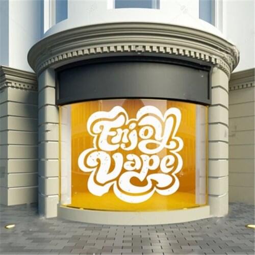 Vinyl Vape Shop Window Wall Decal for electronic cigarette Sticker Vaping Vape Store Logo Handmade waterproof Decals HY1095