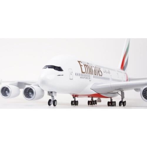 High Quality And Super Exquisite 1:160 Resin Aviation Airplane Model A380 Airbus With LED Lights And Gift Box Desktop Decoration