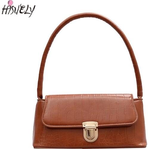 Women Small Brown Retro Underarm Bag Female 2021 Summer New Trend Vintage Stone Pattern Shoulder Pink Leather Bag for Women