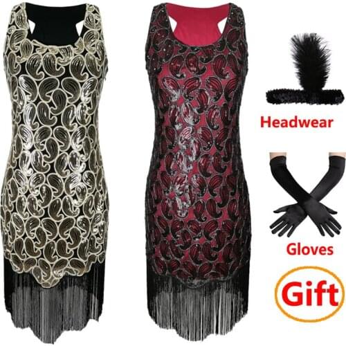 Women Great Gatsby Party Dress 1920s Vintage Flapper Dress Art Deco Embellished Sequin Fringe Midi Dresses Rave Clothes SL4136