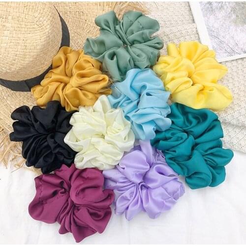 1 Pcs Scrunchies Hair Ring Solid Color Hair Ties Rope Autumn Winter Women Ponytail Hair Accessories Oversized Girl Hairband Gift