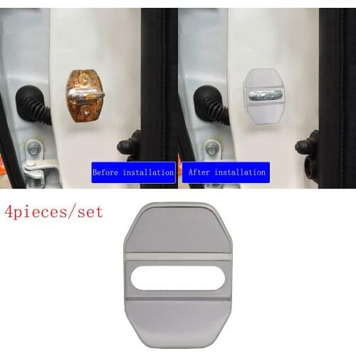 4 pcs silver Stainless Steel Car Door Lock Protective Buckle Cover case for Fiat Freemont 2012-2014 viaggio