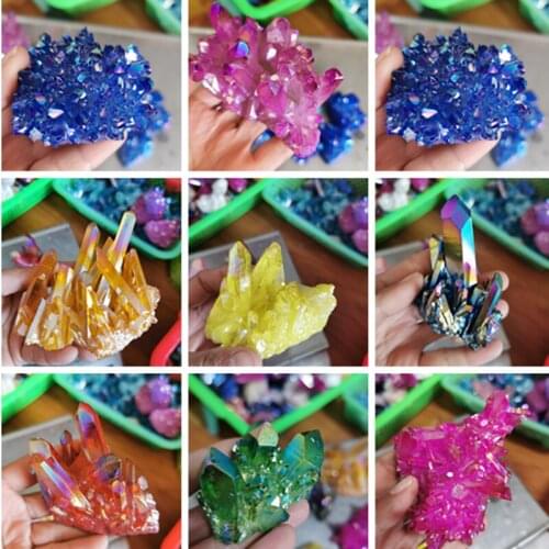 70g Natural Quartz Clusters Stones Specimens Reiki Aura Red Yellow Minerals For Chakra Home Decoration Gifts