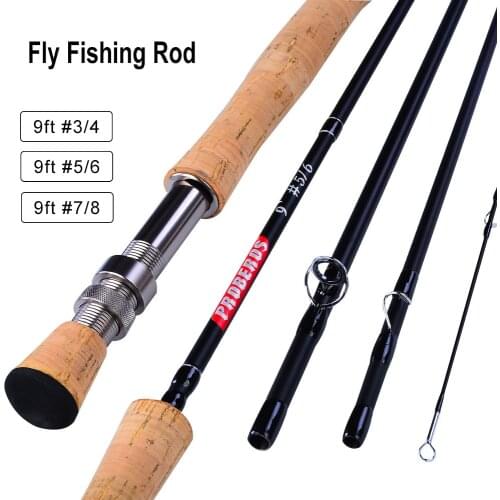 9ft Carbon Fiber Lure Hard Fly Fishing Rod 2.7M 4-Section Fishing Pole Line Wt 3/4 5/6 7/8 Cork Handle Fishing Tackle