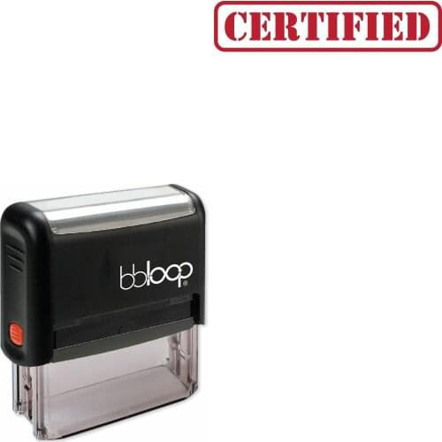Bbloop 'CERTIFIED' Self-Inking Office Stamp, Rectangular Military Stencil Style