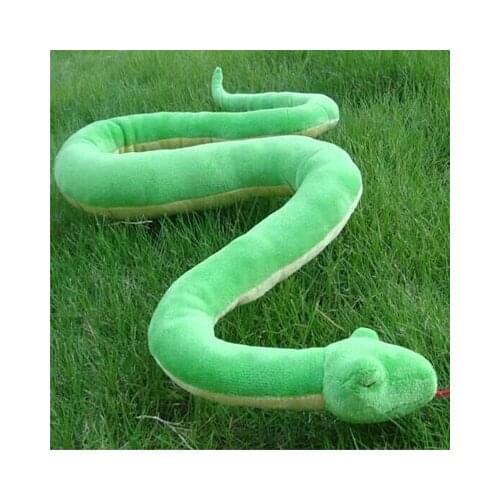 Simulation animal large 120cm green cartoon snake soft plush toy throw pillow birthday gift b0003
