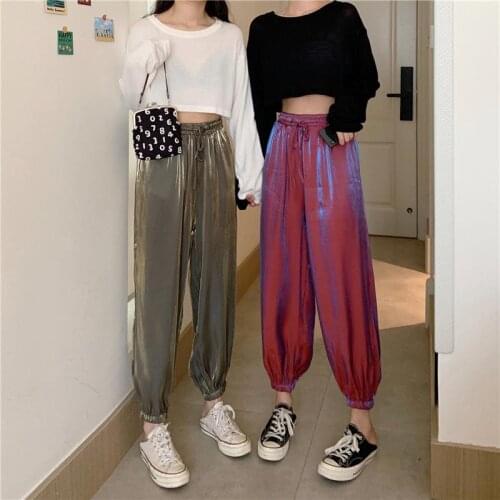 2021 New Spring Summer Harem Pants Women High Waist Casual Pant Fashion Thin Loose Female Sweatpants Pantalon Pour Femme X118