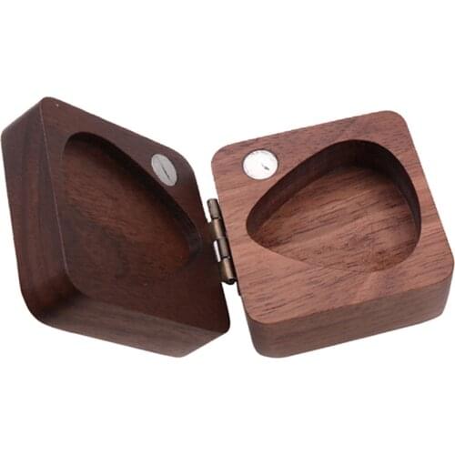 Walnut Guitar Pick Box Plectrum Holder Case for Guitar Lover Musical Gift