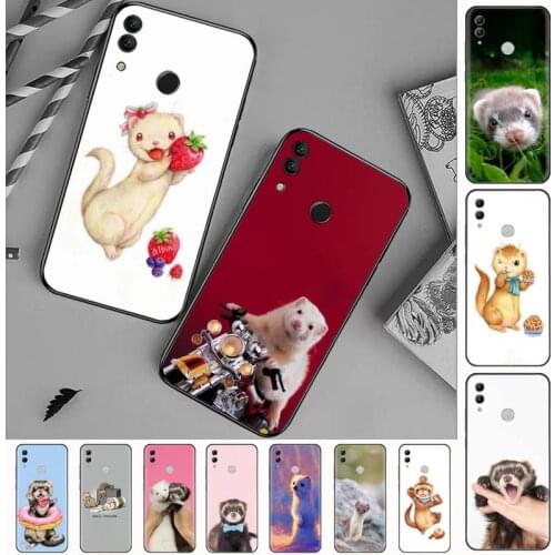 Cute Ferrets cartoon funny painting Phone Case For Huawei Honor view 7a5.45inch 7c5.7inch 8x 8a 8c 9 9x 10 20 10i 20i lite pro