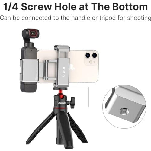 ST-24 Mount Holder Phone Mount Vlog Clip Dji Osmo Pocket 1 2 Foldable With Cold Shoe for Tripod Microphone LED Light