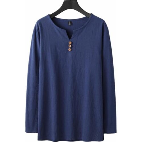 Autumn Spring style T shirt long sleeve Men plus size vintage oversize cotton 8XL 9XL home loose underwear