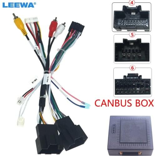 LEEWA Car Audio CD/DVD 16PIN Android Power Cable Adapter With Canbus Box For Buick GL6 Excelle GX Wiring Harness #CA6557