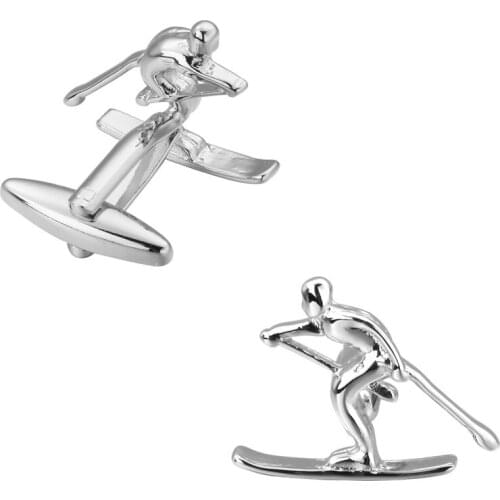 KC Luxury shirt Silvery skiing cufflink for mens Brand cuff buttons cuff links High Quality abotoaduras Jewelry