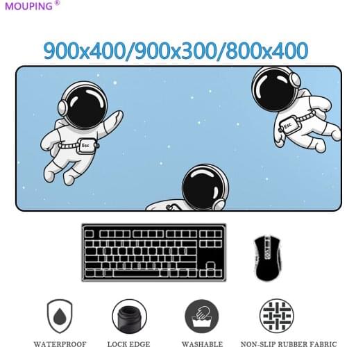 Space Astronaut black white pink blue mouse pad xxl computer desk mat game accessories carpet desktop large mouse pad 900x400
